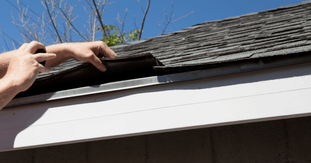 roof flashing and shingles