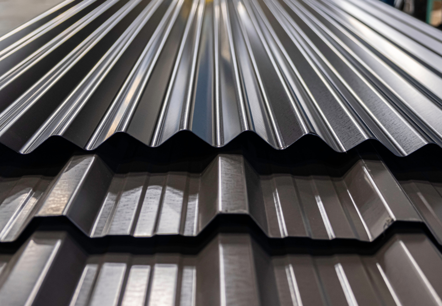sheets of metal roof piled together
