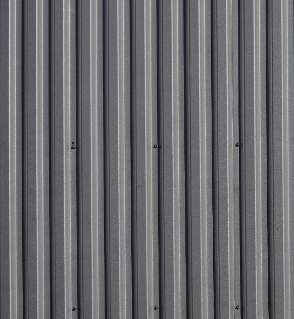close up of metal siding