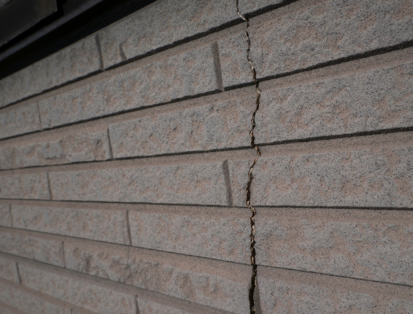 large crack on fiber cement siding