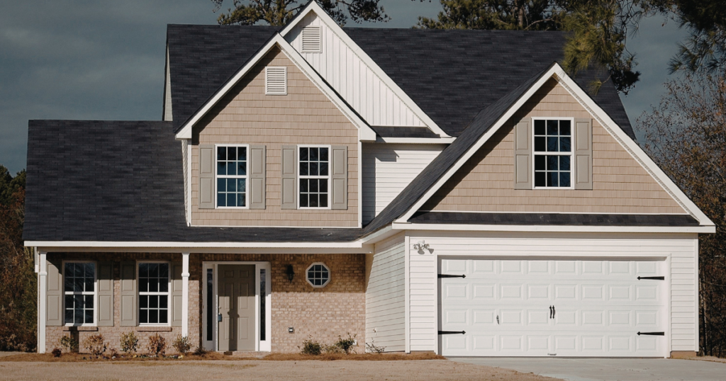 Home with multiple types of siding