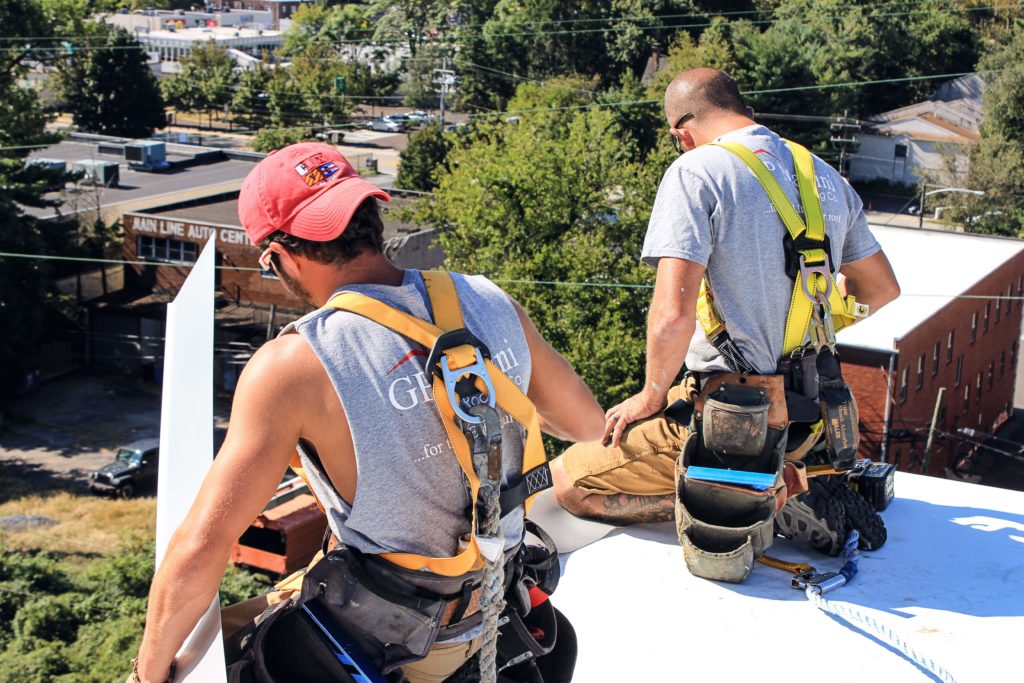 Image of GP Martini workers on a roof