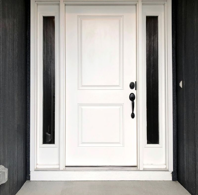 white door of home