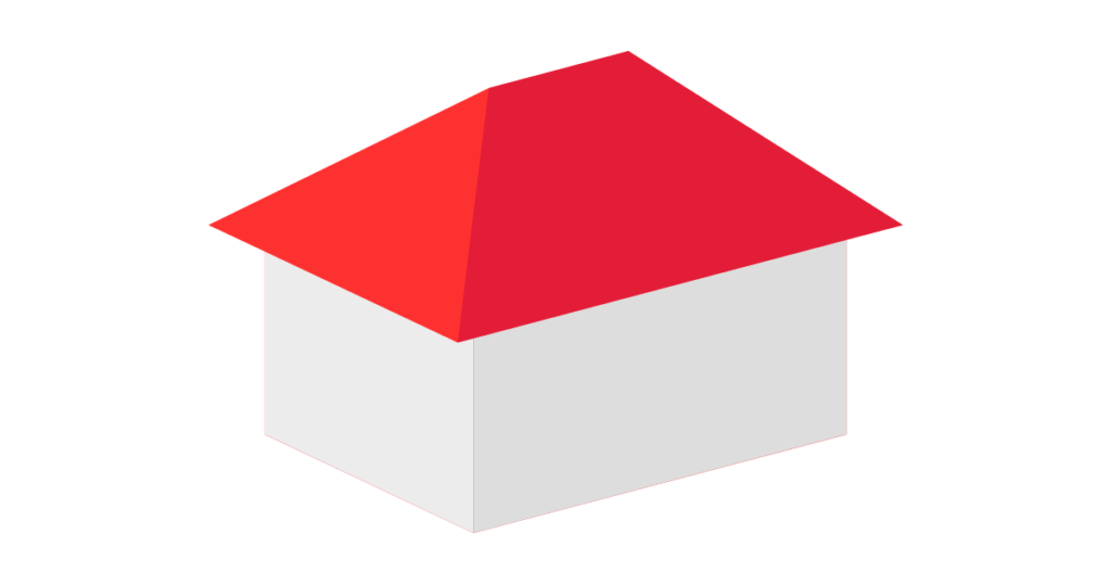 representation of a hip roof