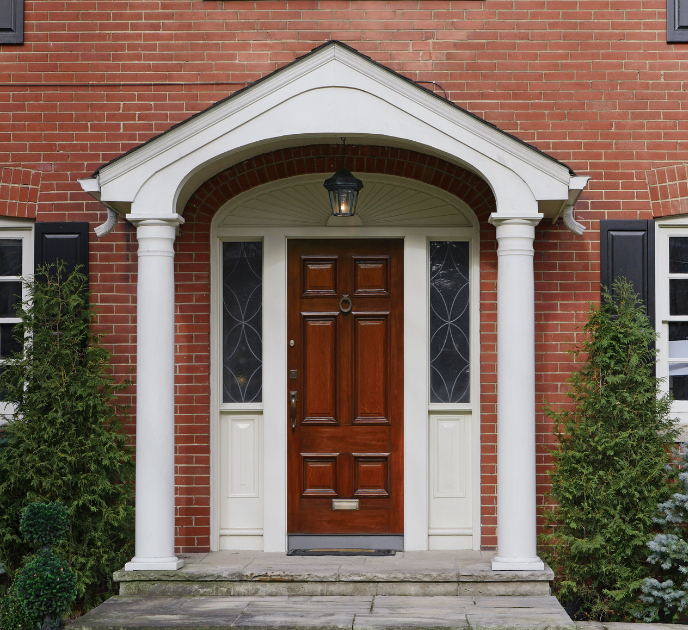 home with white portico