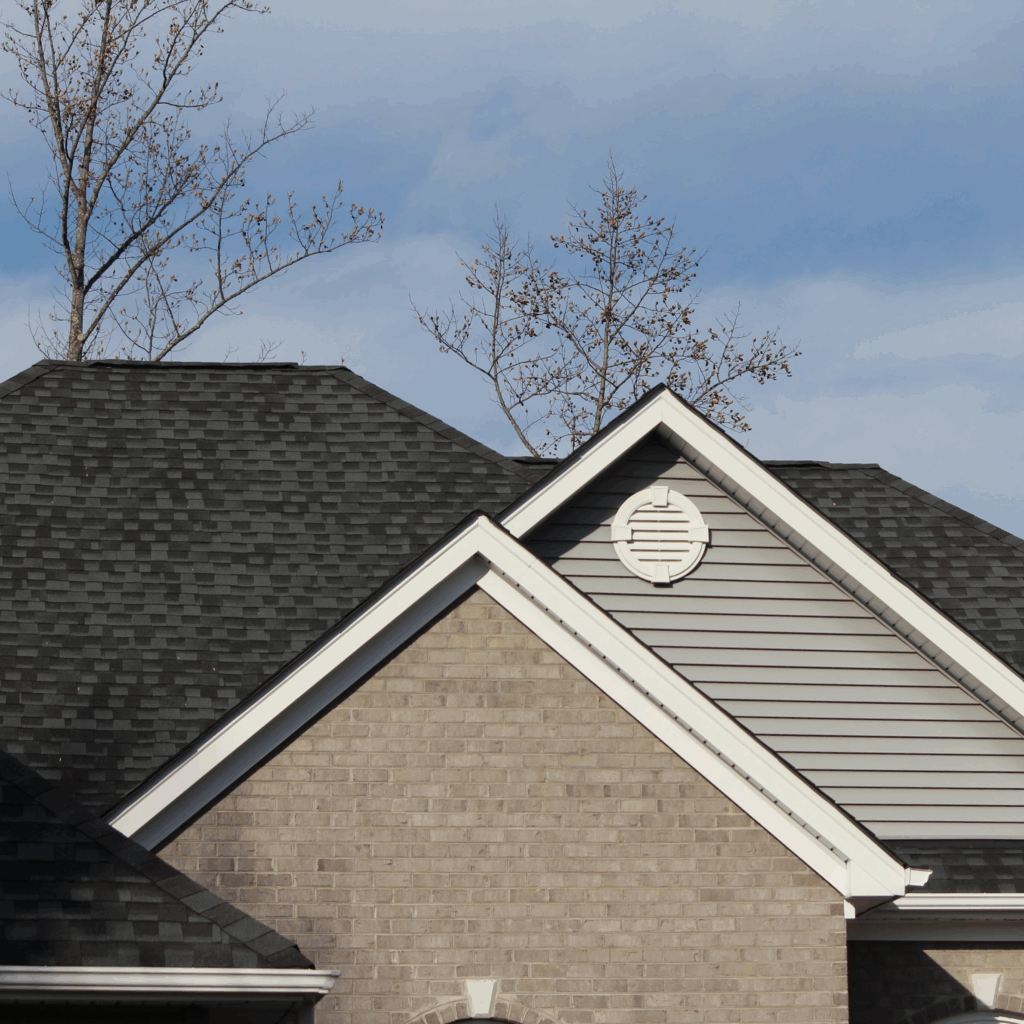 view of the roof of an asphalt shingle house
