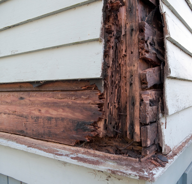 wood rot under home's siding